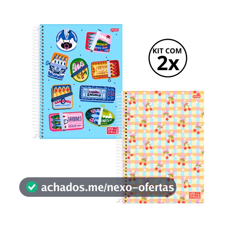 Kit 02 Cadernos Universitário 1 Matéria 80 Folhas Stella- Jandaia