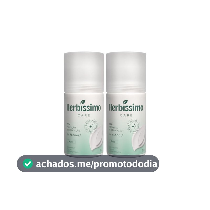 Kit Desodorante Roll-On Antitranspirante Herbíssimo Care Neutro 50Ml (2 unidades)