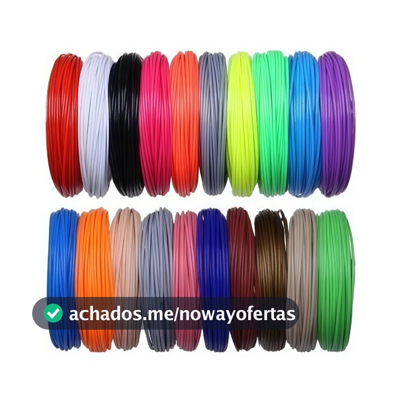 Refil Filamento Pla Kit 10 Cores Variadas 50/60/120m para Caneta 3d e Impressora 3d