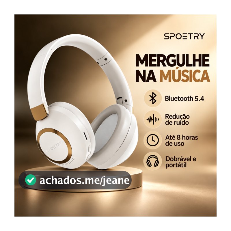 Fone Esportivo Sem Fio SPOETRY com À Prova de Suor para Corrida e Academia, Confortável e Estável