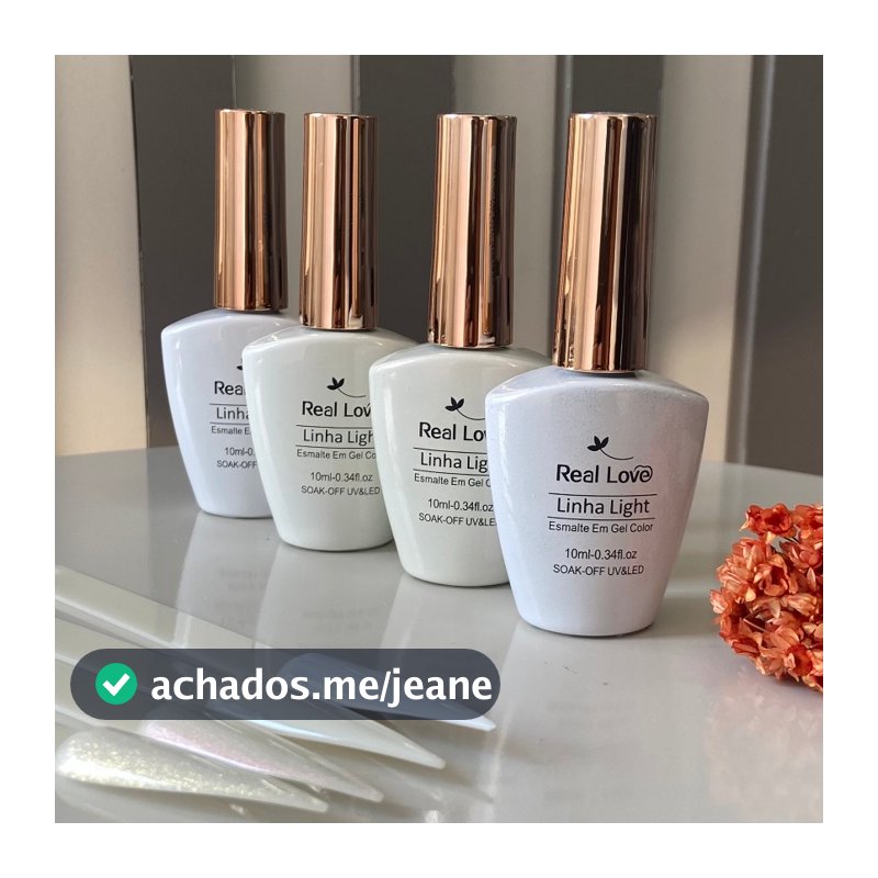 Kit Francesinha Branco + Renda Esmaltes em Gel Tons de Branco Real Love 10 ml