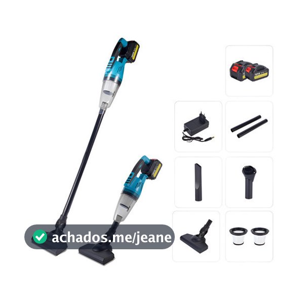 Aspirador de Pó Sem Fio Portátil Vertical 180W 2 em 1 Casa e Carro com 2 Baterias 21V Sucção Potente Bivolt Kelns