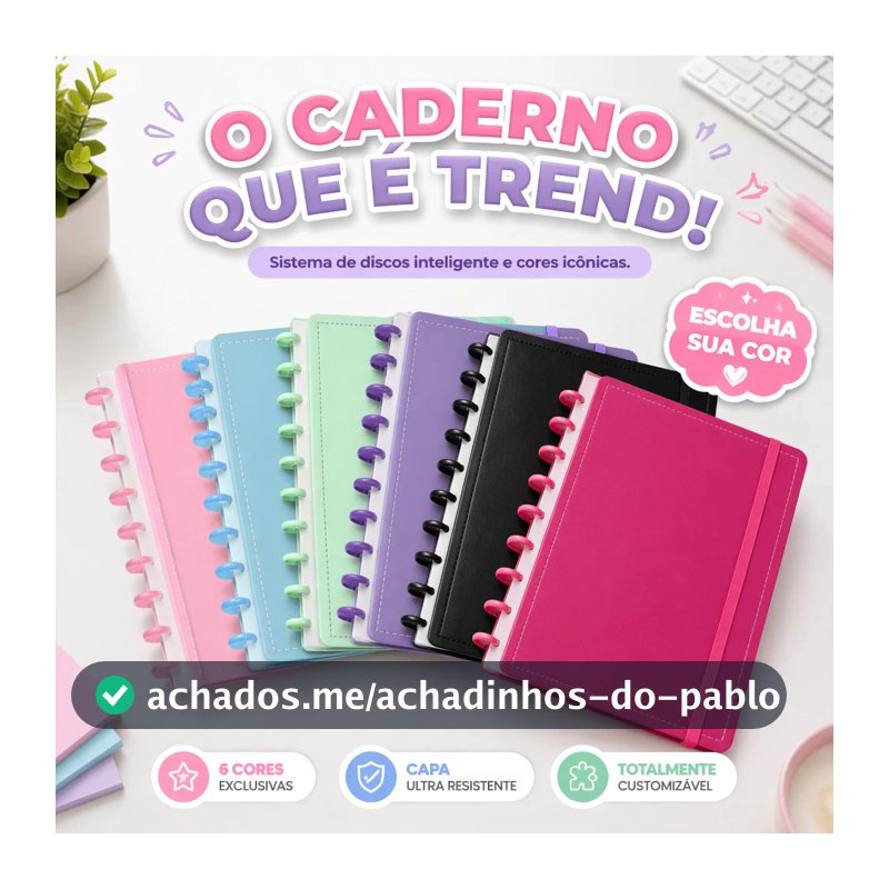 Caderno de Discos A5/B5 80 Folhas – Capa Lisa Minimalista, Ideal para Anotações