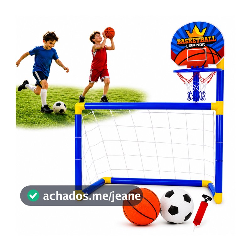 Mini Trave Futebol Infantil Golzinho Cesta Basquete Portátil
