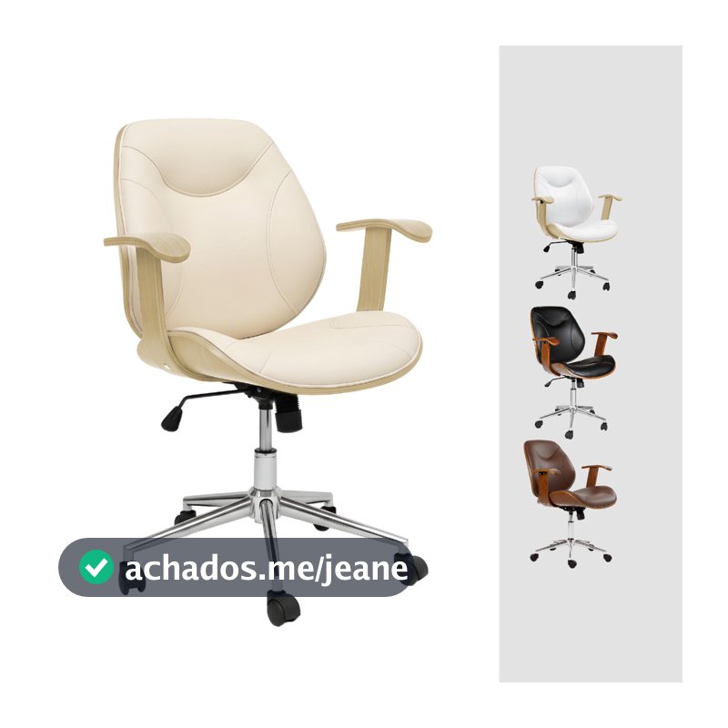 Cadeira Antonella Escritório – Moderna, Confortável (Branco, Bege, Marrom e Preto)