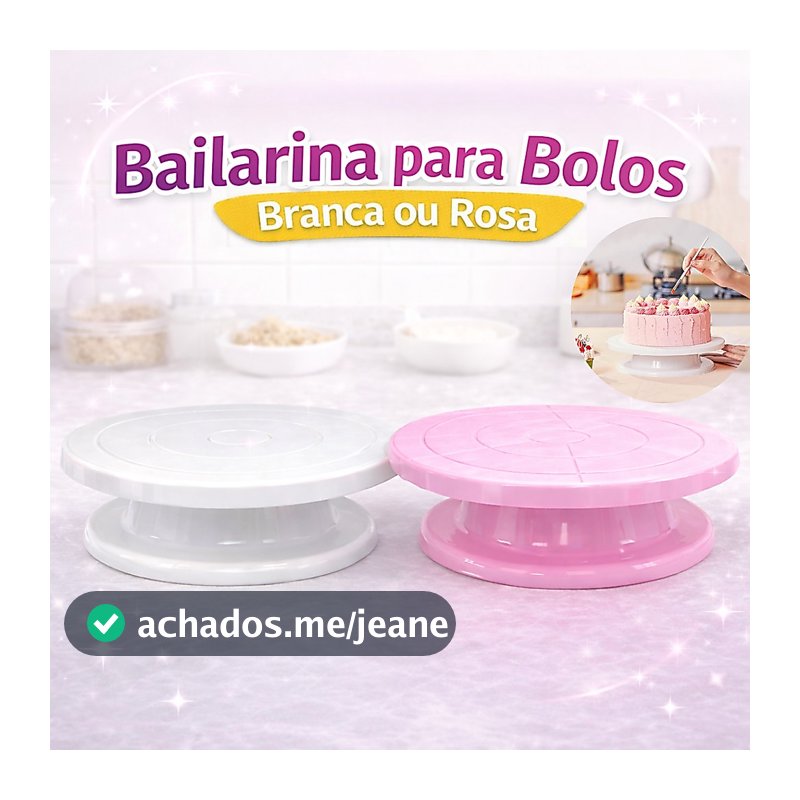 Bailarina Giratória Para Decorar Bolo 30 Cm Branca ou Rosa