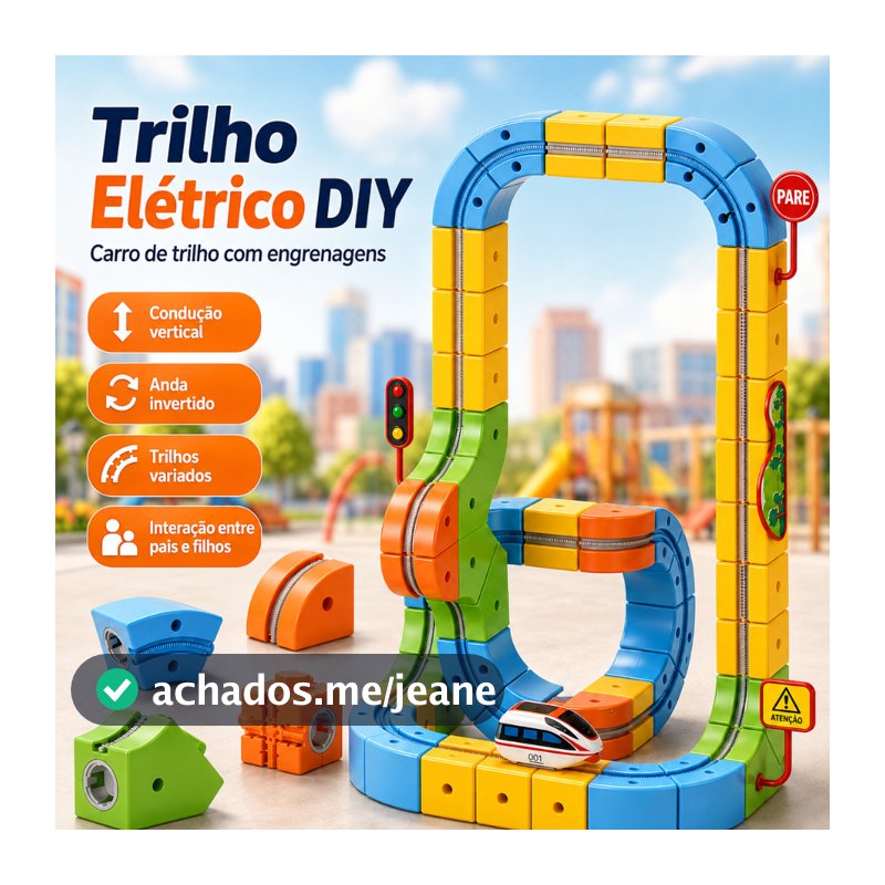 Trem Elétrico 56 Peças Pista de Engrenagens Blocos de Montar DIY Brinquedo Educativo para Crianças
