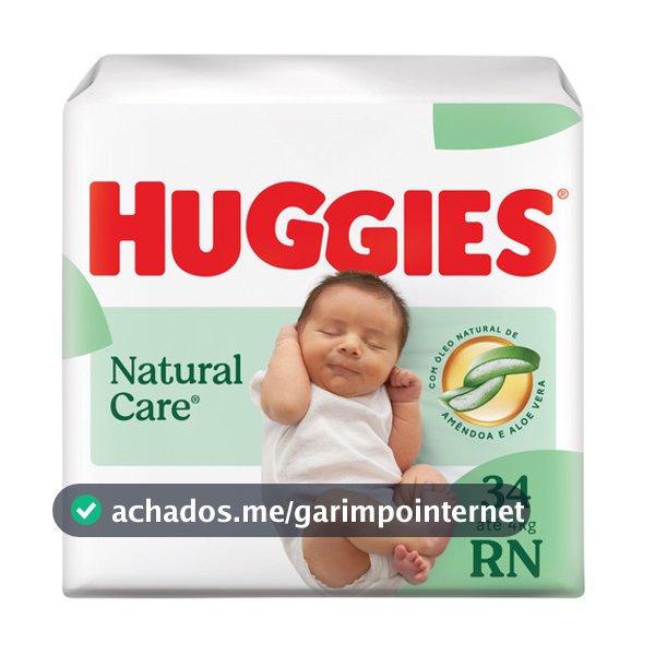 Fralda Premium Huggies Natural Care RN 34 Un