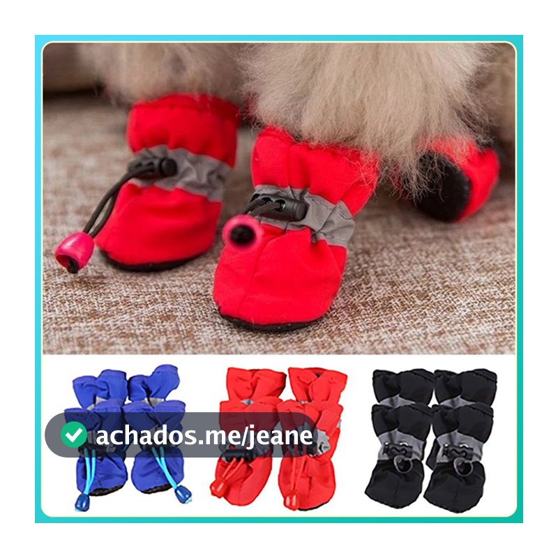 4Pcs Sapatos Para Cães De Estimação À Prova D'água Antiderrapantes Proteger As Botas De Chuva E Gatos