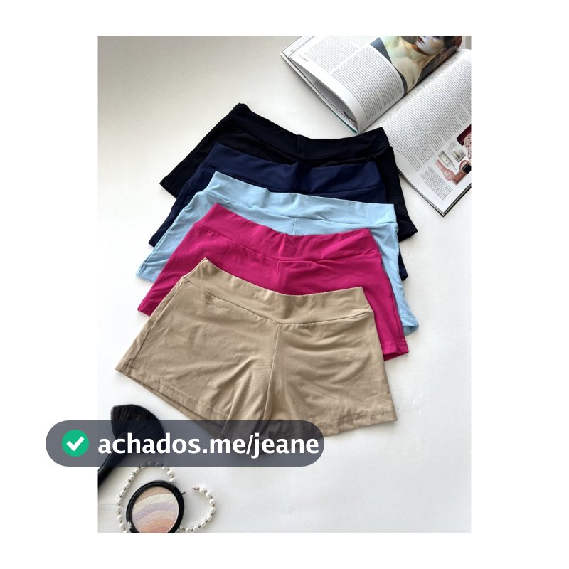 Kit 5 Shortinho Curto Feminino Calcinha Segunda Pele Anagua Moda Intima Lingerie Promoção Revenda