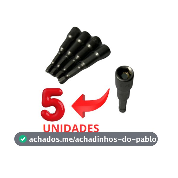 5 Unidades - Jogo Bits 5/16 polegada Soquetes Magnético Parafusadeira