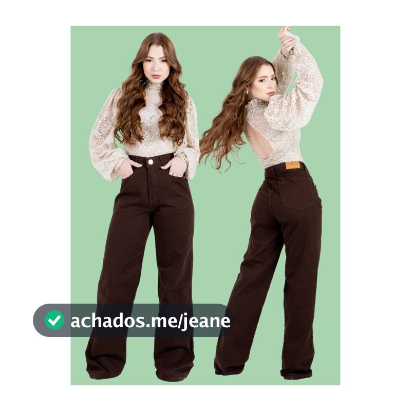 Calça Wide Leg Feminina Marrom  100% Algodão, Moderna e Versátil para Trabalho e Passeio
