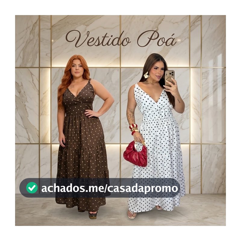 Vestido Poá Plus Size Feminino Longo Bolinha Regata Decote V Três Marias Soltinho Elegante Verão