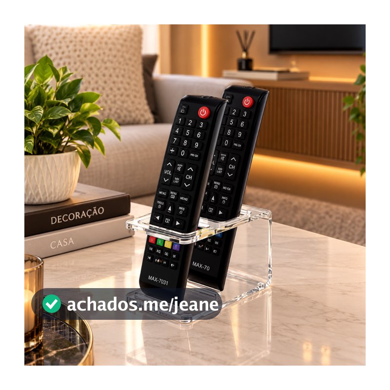 Suporte Porta Controle Remoto Para 2 Controles em Acrílico