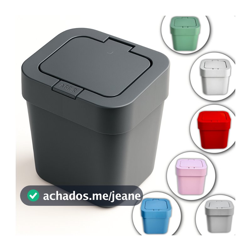 Lixeira Com Tampa Click Para Pia De Cozinha Banheiro Escritório Quarto Resistente Versátil Pequena Compacta 4 Litros