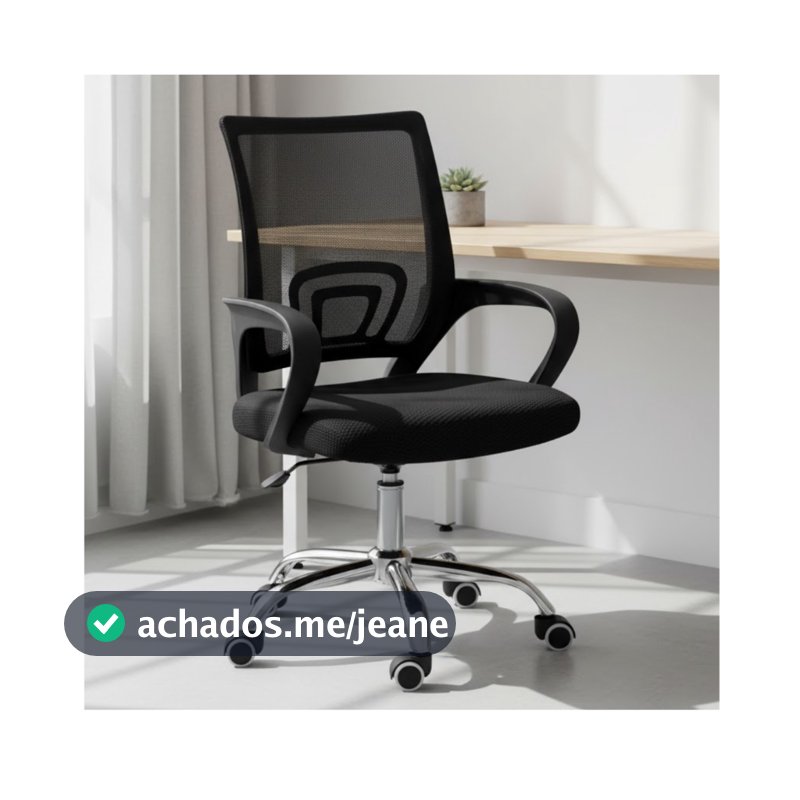 Cadeira Ergonômica Preta Mesh Tipo Presidente Perfeita para Escritório e Home Office