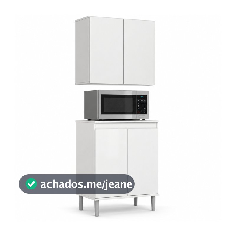 Kit Cozinha Armário Aéreo 2 Portas Balcão Micro-ondas Armário de Cozinha Compacto Organizador 4 Portas