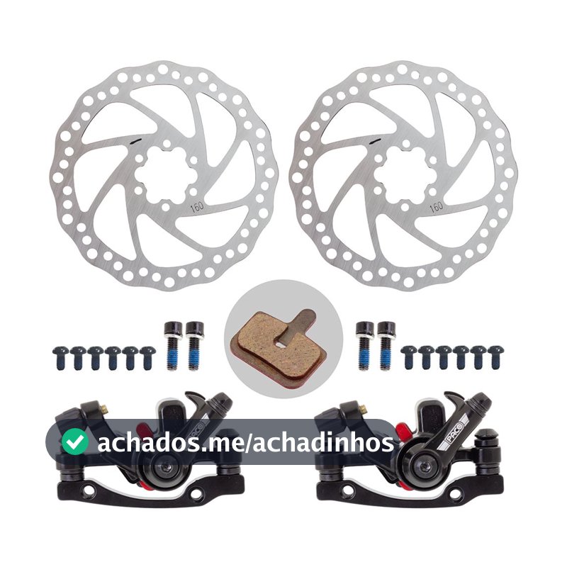 Kit Freio Disco Bike Bicicleta Mecânico Para Cabo de Aço Par