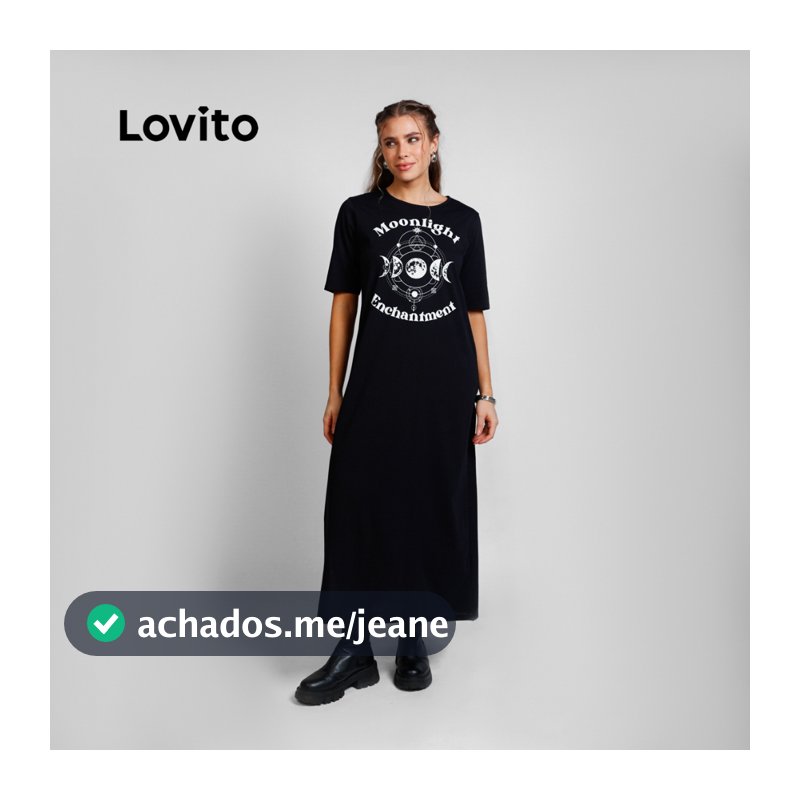 Lovito Vestido Feminino de Malha Estampado DRB18981928