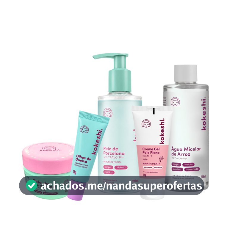 Kit Cuidados Essenciais Kokeshi Limpeza e Hidratação