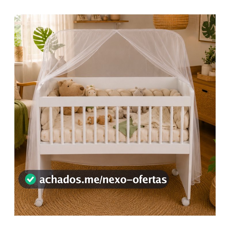 Mini Berço Moises Multifuncional 5 em 1 Rodinhas Acompanha Colchão Incluso Suporte Para Mosquiteiro