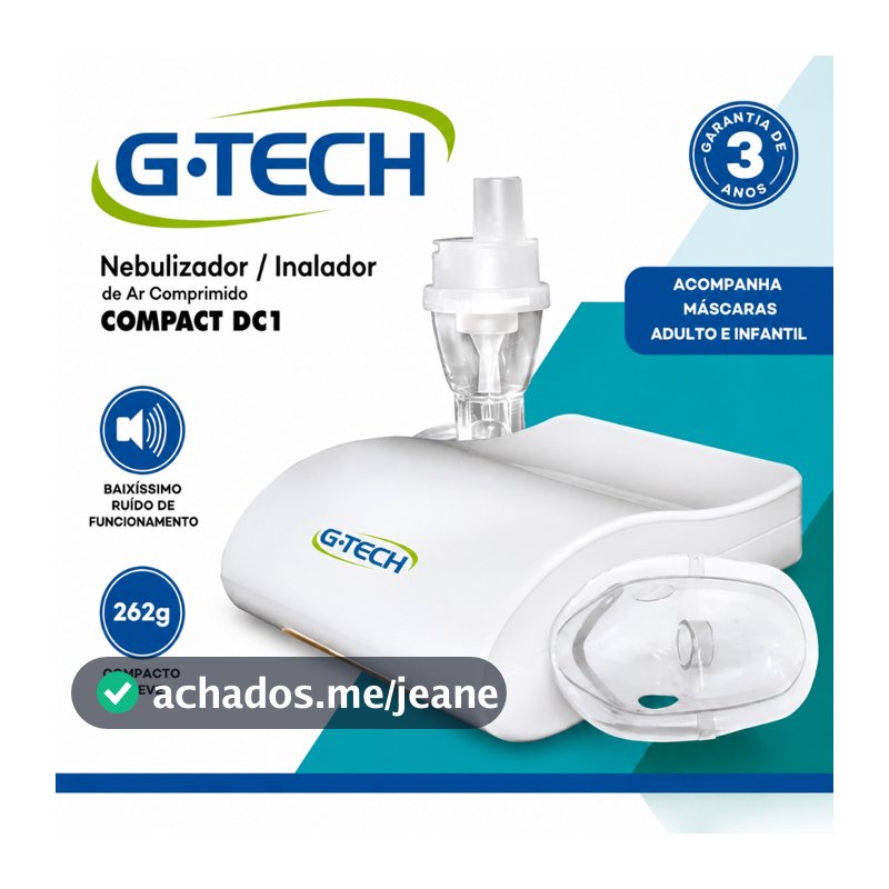 Inalador Nebulizador G-Tech DC1 Compacto Silencioso Bivolt