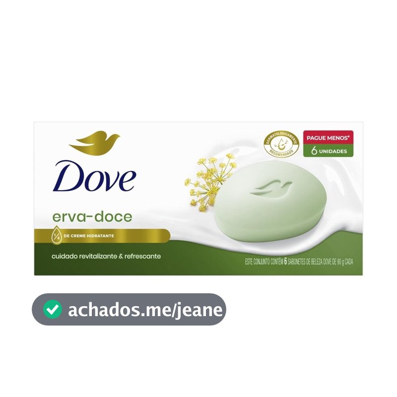 Kit Sabonete Barra Dove Erva Doce e Camomila com 6 Unidades