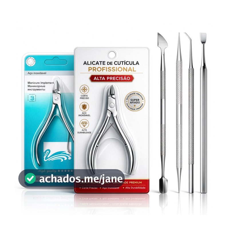 Kit Manicure 6 Peças Inox Alicate Corte Unha + Cutícula Espátula Palito Raspador Desencravador