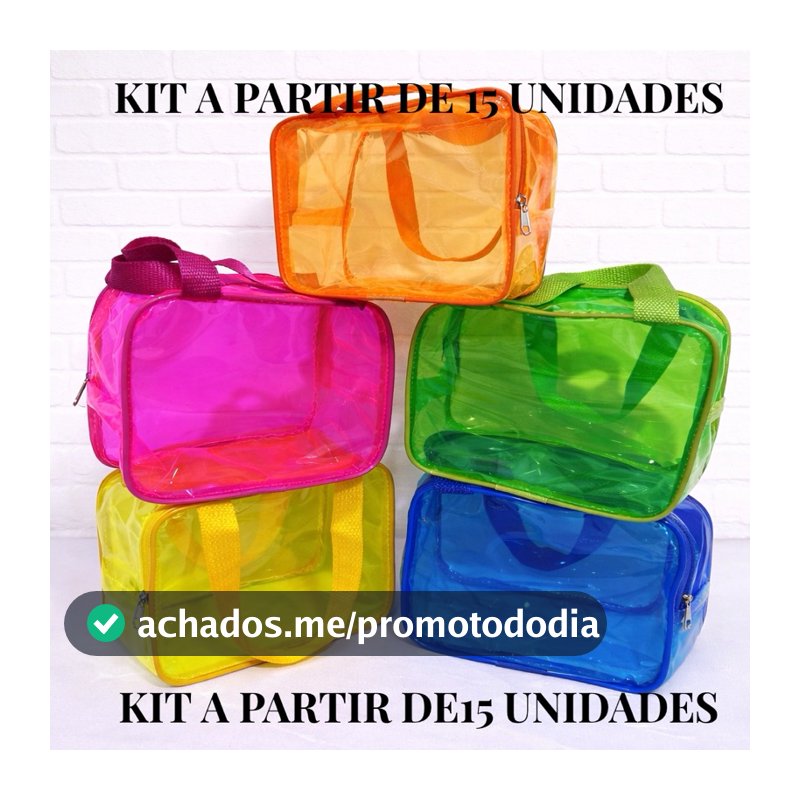 KIT COM 15 20 25 30 35 40 45 50 55 60 - Maletinhas QUADRADAS - Feita em Plástico Cristal