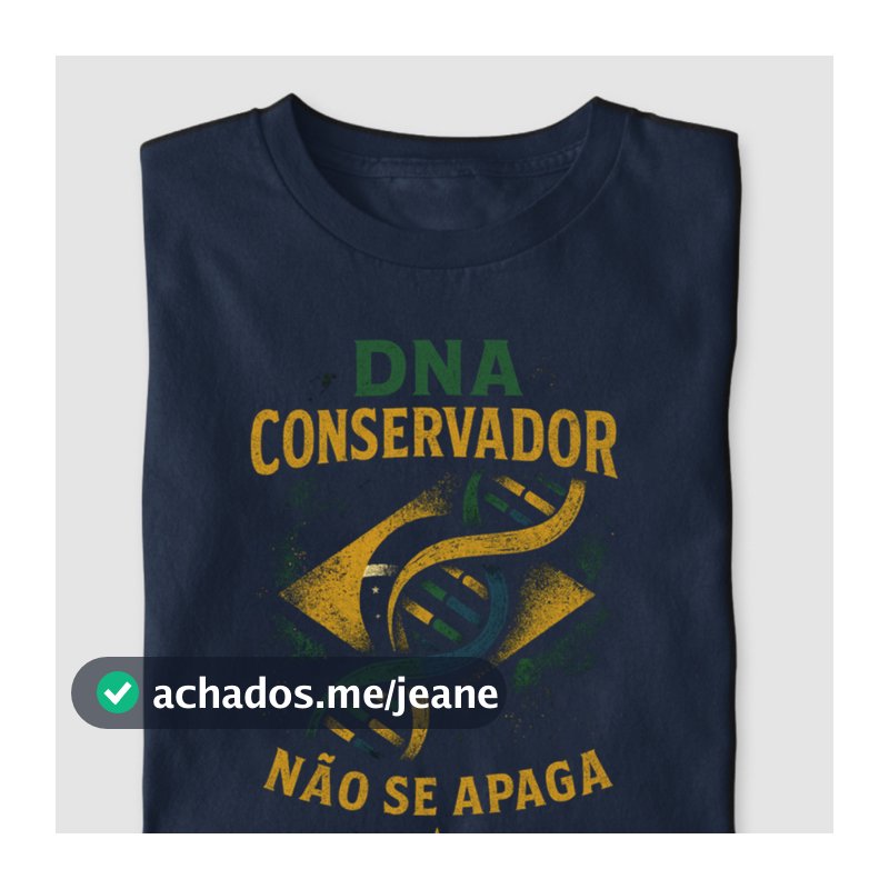 Camisa Camiseta Unissex Politica Direita DNA Conservador Não Se Apaga Casual 100% algodão