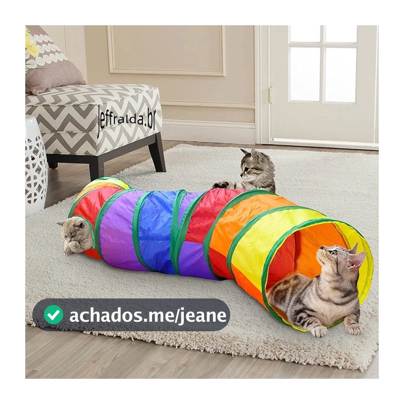 Brinquedo Para Pets Túnel Labirinto Para Gatos Colorido