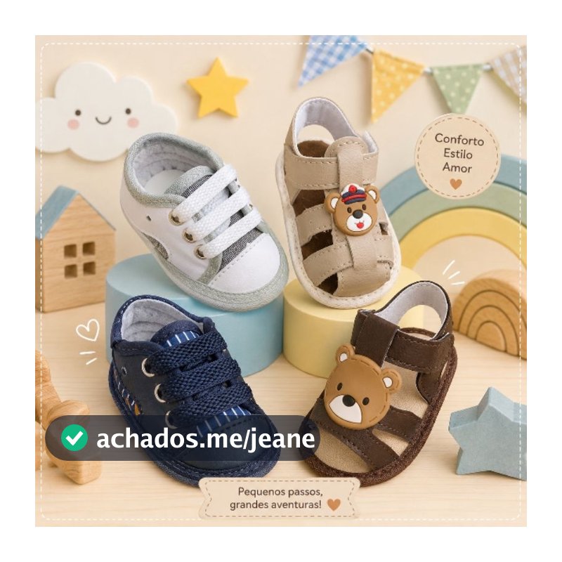 4 pares de sapatinhos para bebê menino 13 ao 18 ursinho sapato calçado infantil sapatinho sandália