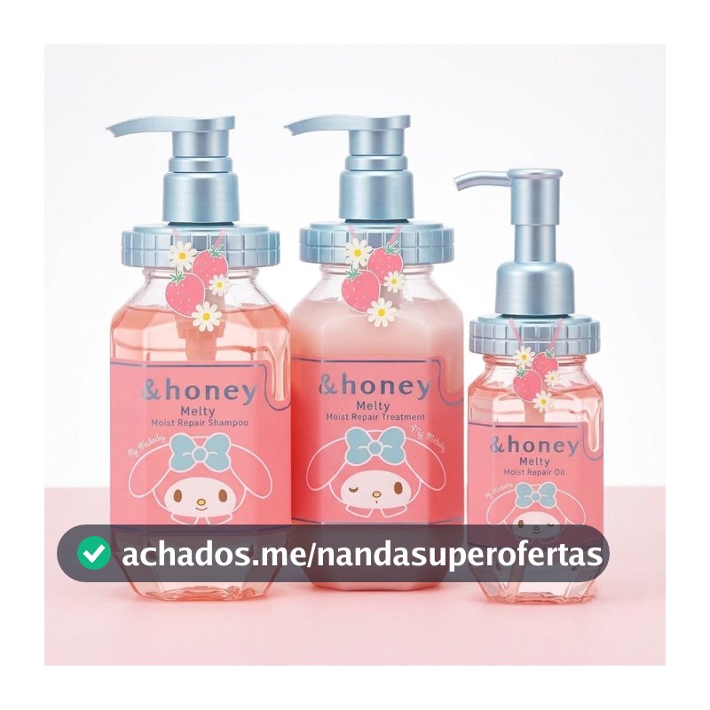 &honey Limited Design My Melody Melty Moist Repair Shampoo Treatment Curl Care Glossy Sweet Strawberry Scent Japanese
