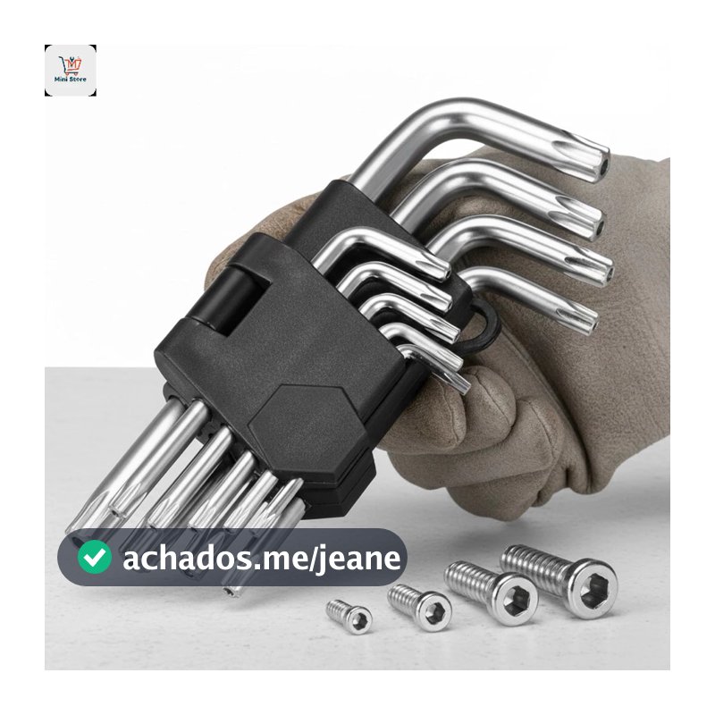 Jogo de Chave Torx  9 Peças de aço hexagonal L T10 A T50