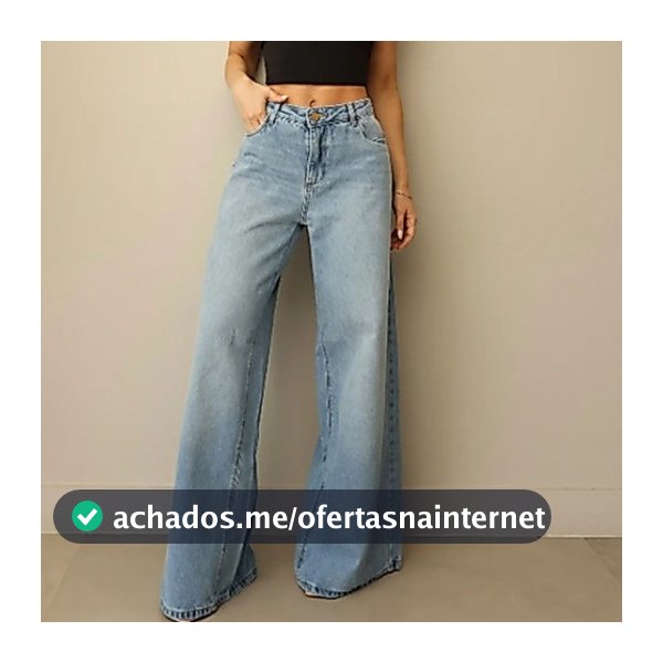Calça Wide Leg Jeans Feminina Visual Moderno e Sofisticado