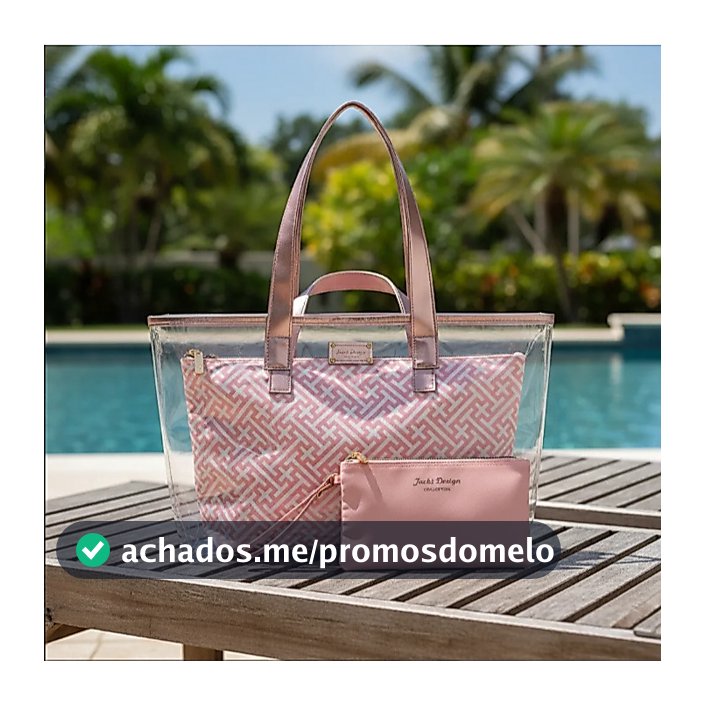 Bolsa Transparente com 3 Peças Diamantes
