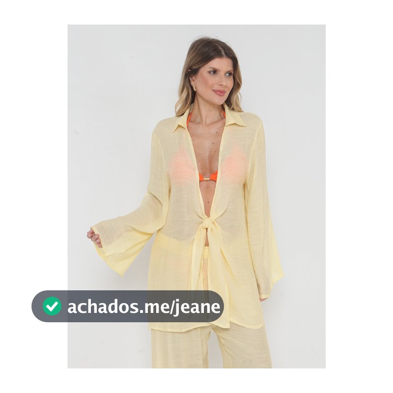 CONJUNTO Chemise DE amarrar na frente Nó na gola Casa   8045