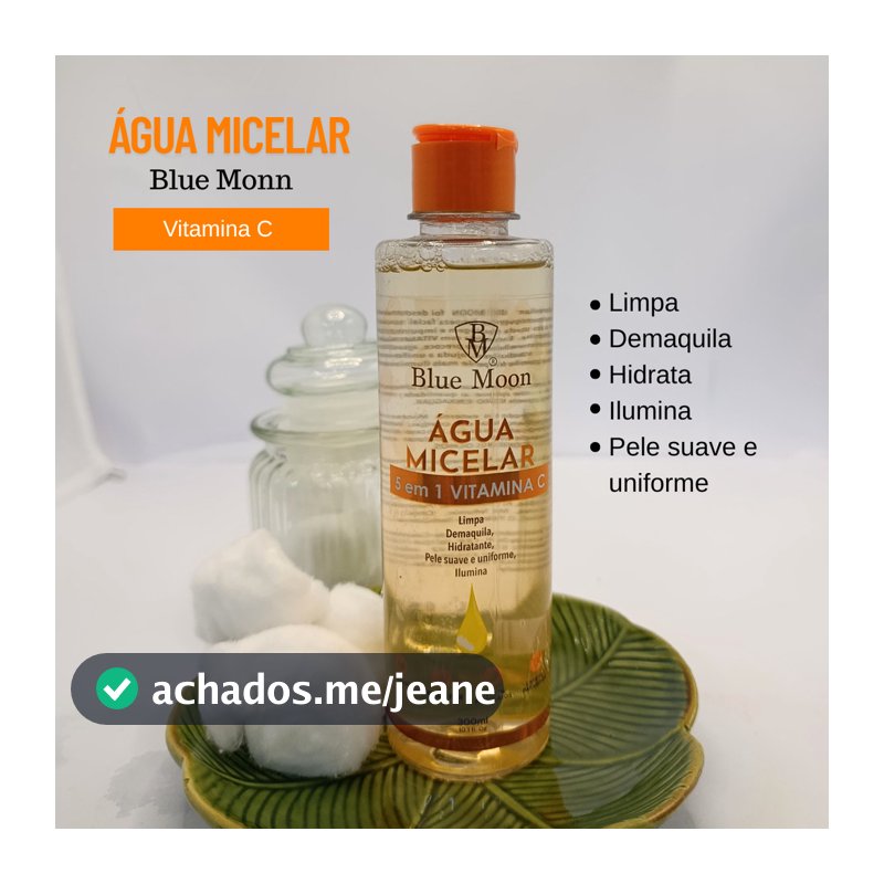 Água Micelar Vitamina C 7em1 limpeza facial 300ml Skin Care Demaquilante Limpeza Profunda