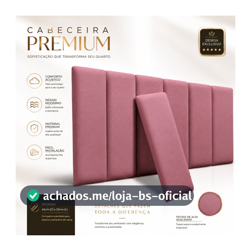 Cabeceira de Cama Kit Com Até 10 Peças Casal e Solteiro 45x20cm Luxuosa  - Envio Rápido