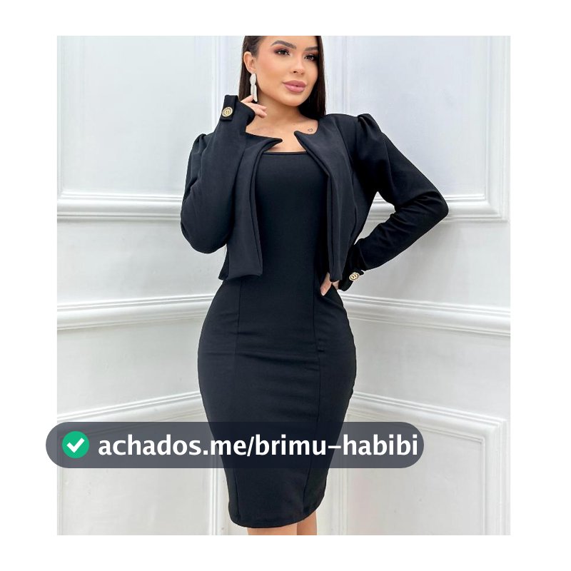 Conjunto Vestido Colado Midi + Casaco Blazer Moda Evangélica Elegante, Escritório Festa Formatura