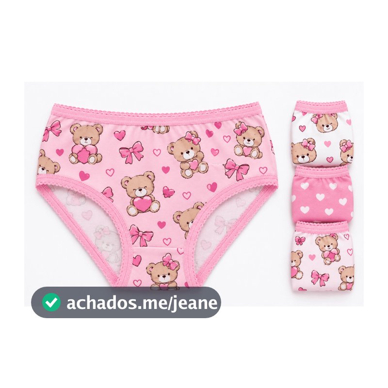 Kit 12 Calcinha 100% Algodão Menina Infantil Tanga Criança P ao GG