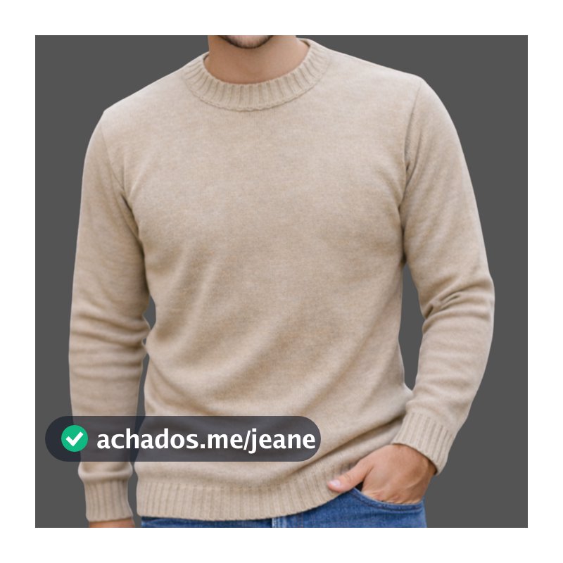 Suéter Masculino Tricô Liso Básico Gola Careca Inverno Confortável Casual