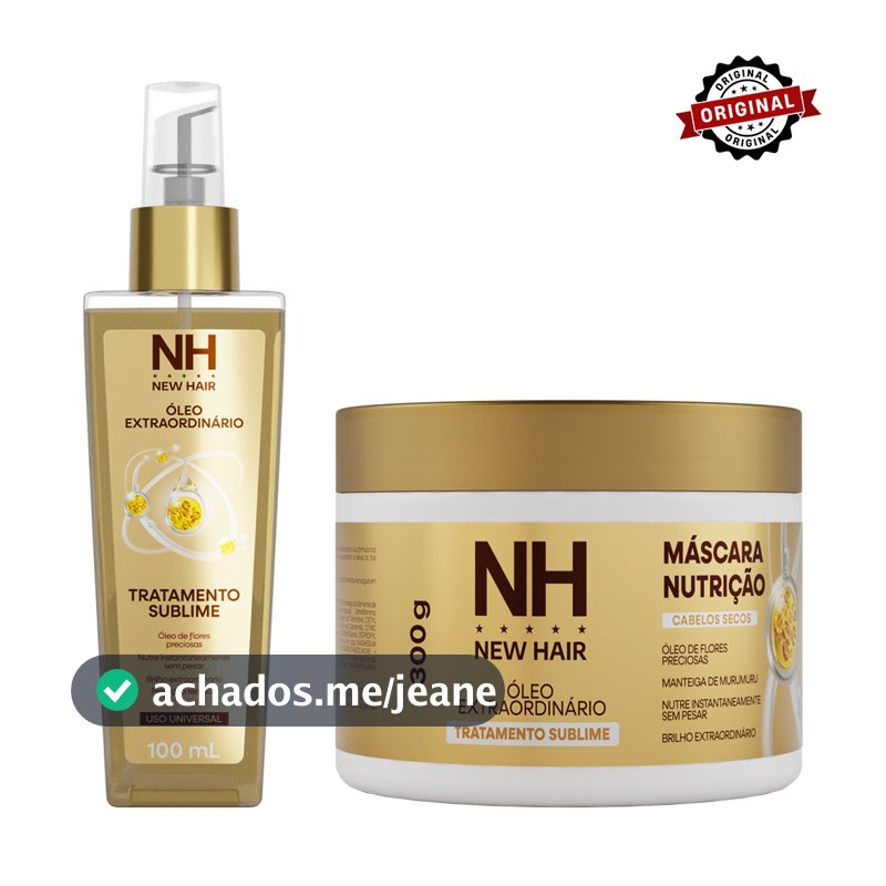 Óleo Extraordinário 100ml NEW HAIR + Máscara Extraordinário 300g NEW HAIR | Fio sedoso e protegido