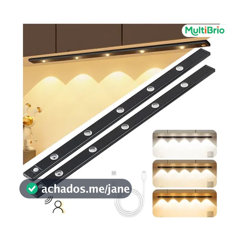 Luminária Sem Fio Recarregável Ultra LED Tamanho Ajustável 20 A 80cm Para Quarto Sala E Home Office