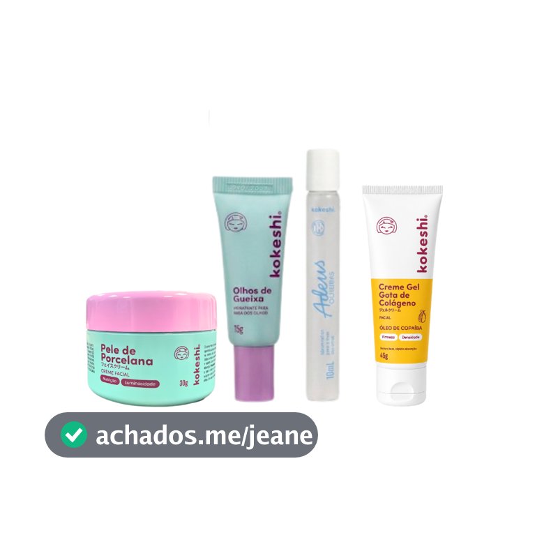 Kit Glow Kokeshi Colágeno Anti Olheiras Hidratação Completa
