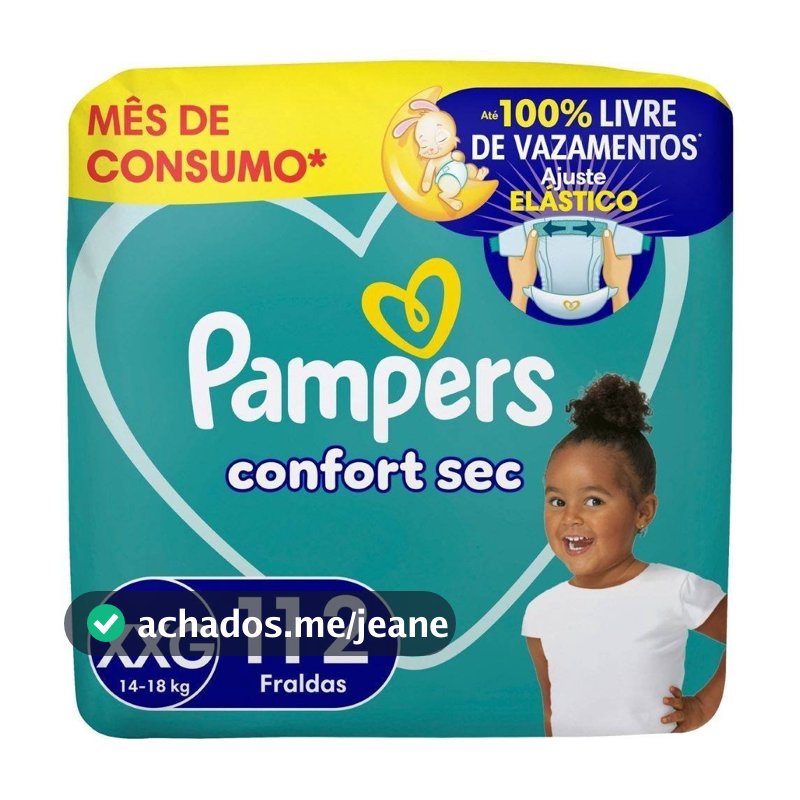 Fralda Pampers Confsec Jumbo Xxg 112 Unidades