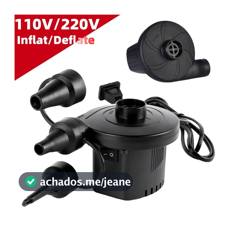 Bomba De Ar Elétrica Bivolt Encher Colchão Boia Piscina Bomba Pneumática Inflador Com Bicos