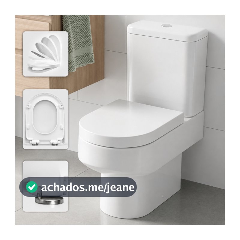 Assento Sanitário Tampa de Privada Compatível Riviera Carrara em Polipropileno com Fechamento Suave Soft Close