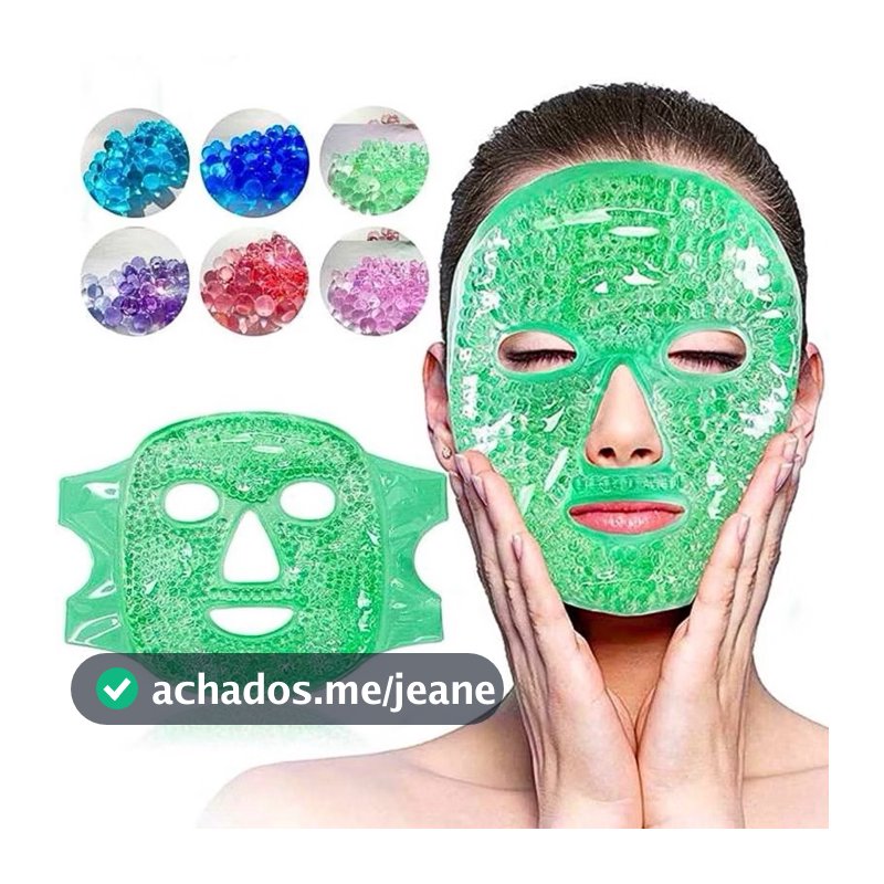 Máscara Facial Térmica Quente Fria Relaxante Em Veludo E Gel