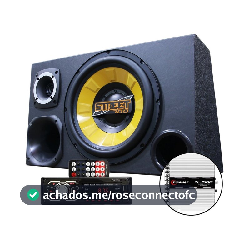 Kit Som Automotivo Caixa Trio Subwoofer Spyder 700w Radio Aparelho Bluetooth Modulo Amplificador Barra